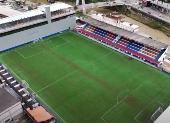 Imagem aérea do Estádio Augusto Bauer
