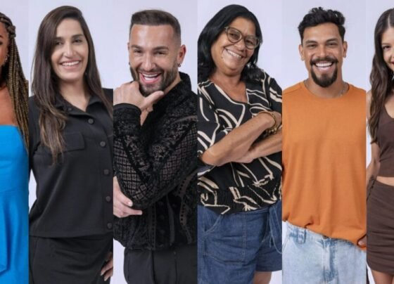 Joselma, Aline, Vinícius, Vitória Strada, Daniele Hypolito e Diego Hypolito estão na Mira do Líder. (Foto Fábio Rocha, Globo)