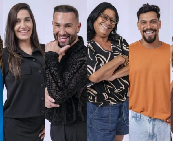 Joselma, Aline, Vinícius, Vitória Strada, Daniele Hypolito e Diego Hypolito estão na Mira do Líder. (Foto Fábio Rocha, Globo)