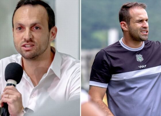 Executivo Enrico Ambrogini e técnico Thiago Carvalho estão fora do Figueirense (Foto: divulgação, FFC)