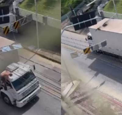 Limitador de altura da rua Gustavo Halfpap é atingido duas