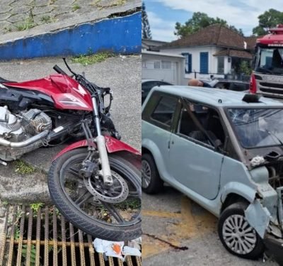 Motociclista sofre diversas fraturas após colisão com carro em esquina,