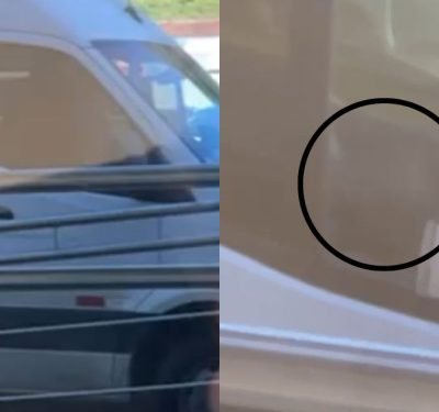Motorista é flagrado se masturbando dentro de van em frente